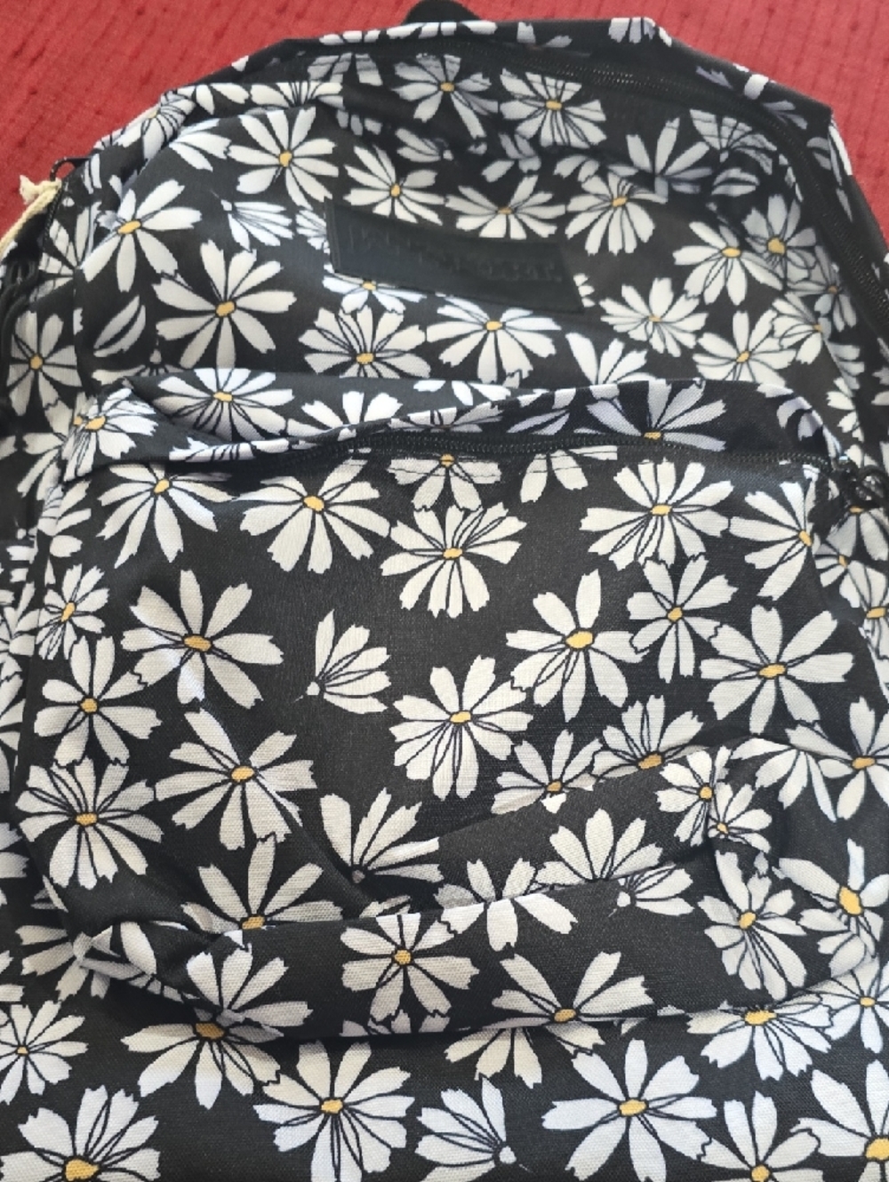 Jansport Black Daisy Print Backpack - Picture 5 of 12